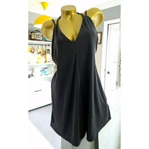 Audrey 3+1 V Neck Open Back Romper